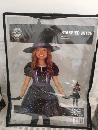 Disfraz Bruja Estrellada Talla 7-9 años