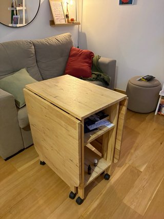 Mesa extensible madera con ruedas