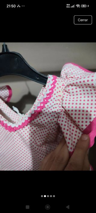 Traje de gitana rosa y blanco