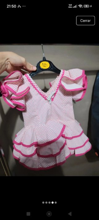 Traje de gitana rosa y blanco
