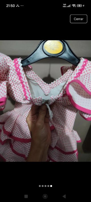 Traje de gitana rosa y blanco