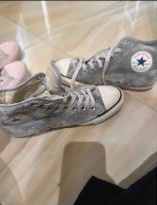 Converse grigie con pelliccia