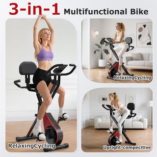 Bicicleta Estática Plegable con Respaldo