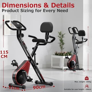 Bicicleta Estática Plegable con Respaldo