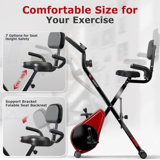 Bicicleta Estática Plegable con Respaldo