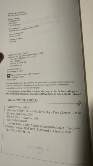 Mi amigo Iradier el aprendiz de Stanley