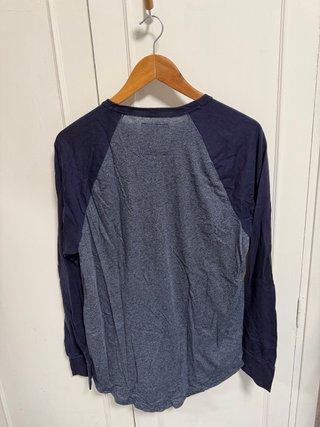 Camiseta Hollister manga larga azul y gris