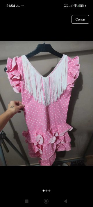 Traje de gitana rosa con lunares