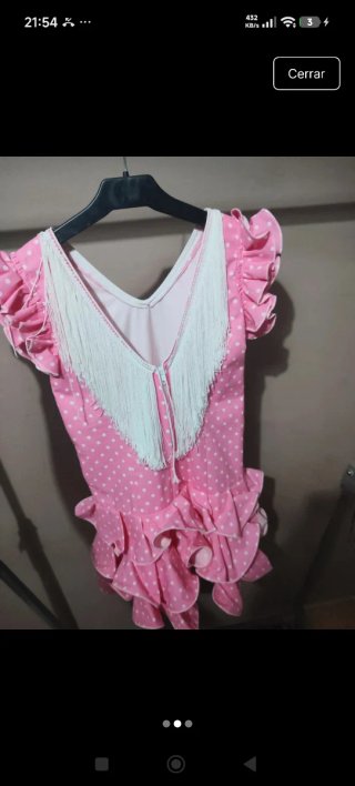 Traje de gitana rosa con lunares