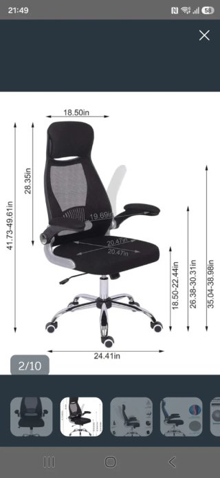 Silla de oficina ergonómica DSJ Negra