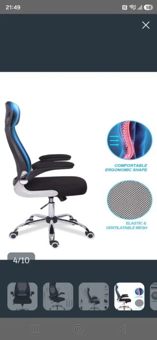 Silla de oficina ergonómica DSJ Negra