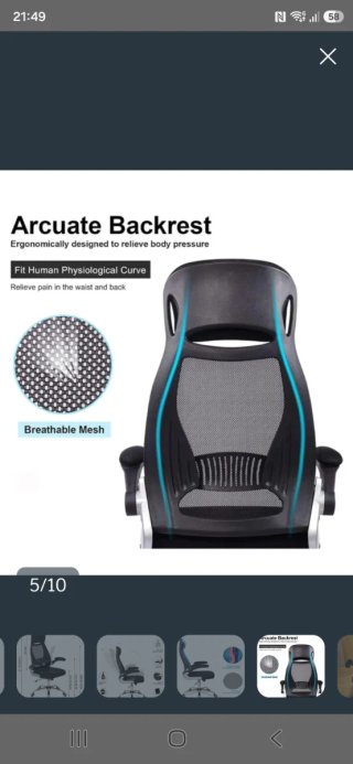 Silla de oficina ergonómica DSJ Negra