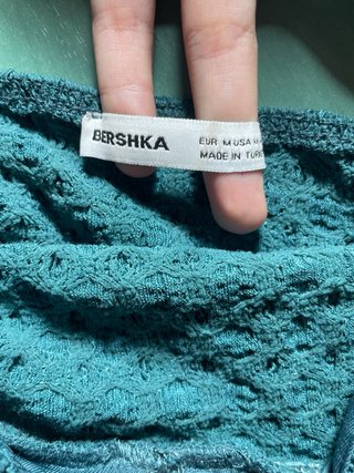Top Bershka azul/verde azulado Talla M