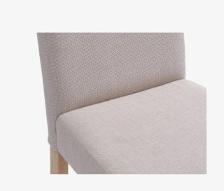 Sillas de comedor beige y madera