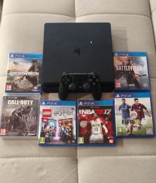 Consola PS4 Slim 1TB + 6 Juegos