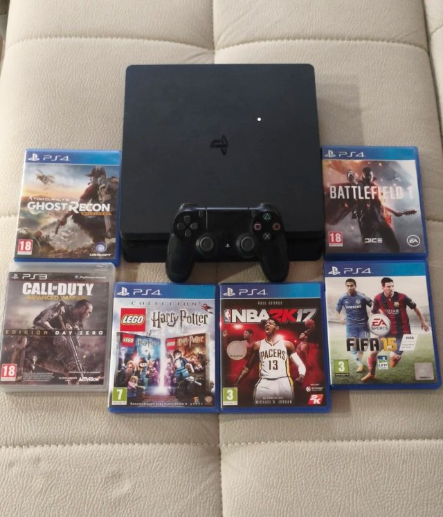 Consola PS4 Slim 1TB + 6 Juegos
