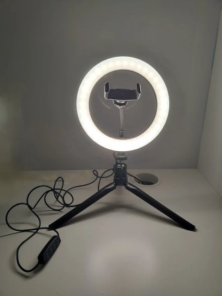 Aro LED 20 cm con trípode y soporte móvil