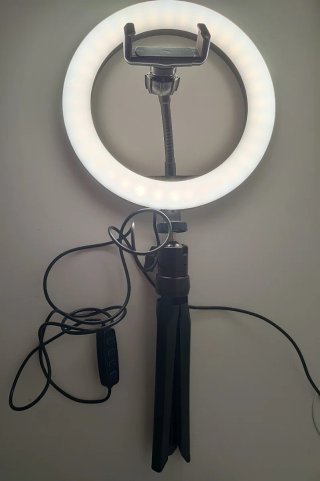 Aro LED 20 cm con trípode y soporte móvil