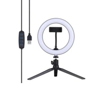 Aro LED 20 cm con trípode y soporte móvil