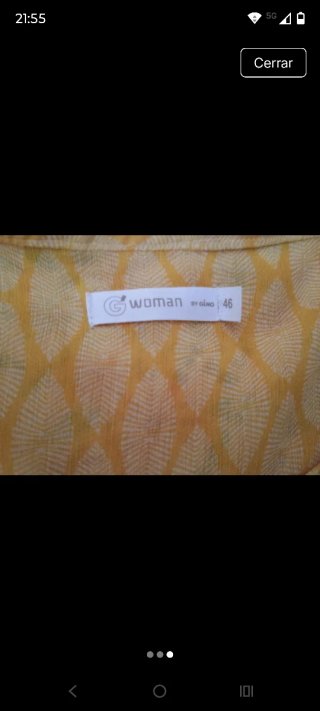 Blusa amarilla sin mangas talla única