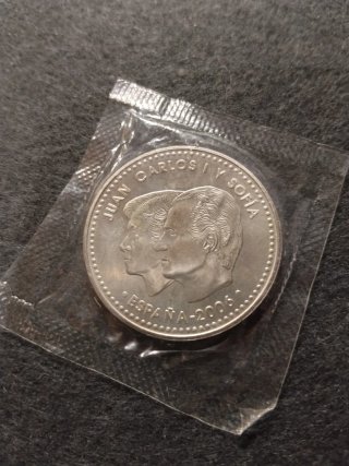Moneda 12 euros plata Juan Carlos I y Sofía 2006