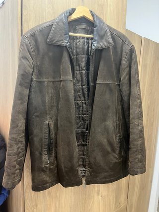 Chaqueta de cuero vintage marrón