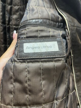 Chaqueta de cuero vintage marrón
