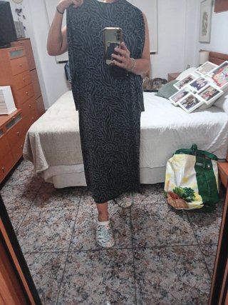 Vestido largo estampado animal print