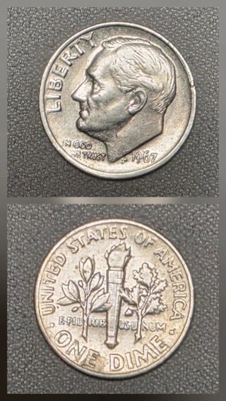 Lote 4 monedas EEUU: 3 dimes y 1 nickel 5 cent