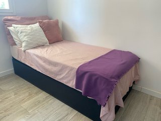 Cama canapé en Negro 90x190 con Colchó