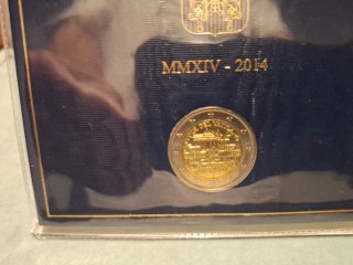 2 Euro Vaticano 2014 Commemorativo Muro di Berlino