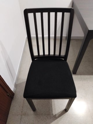 Mesa comedor marron extensible + 6 sillas
