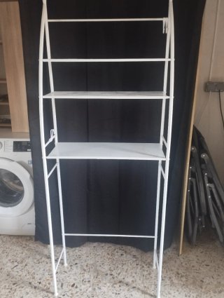 Estantería blanca para lavadora/inodoro