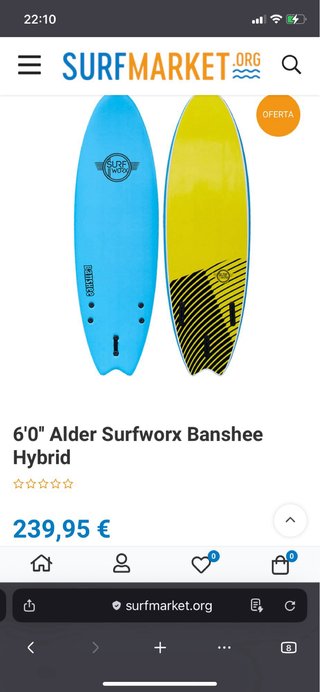 Tabla surf Softboard Alder 5’6'' Hybrid Fish 43l