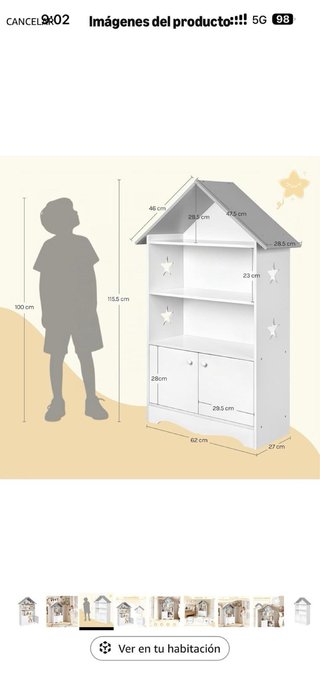 Estantería infantil casita. Nueva costó 100 €