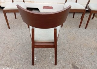 4 Sillas de Comedor Madera y Tela