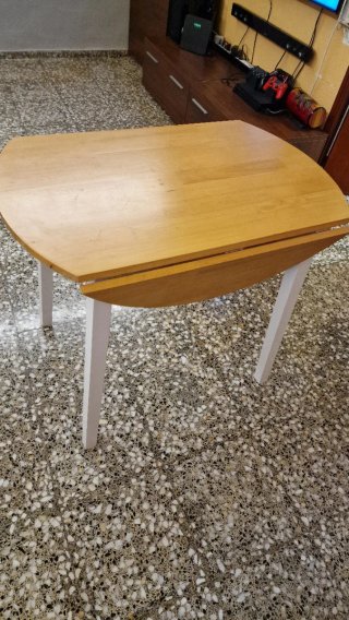 Mesa redonda plegable madera