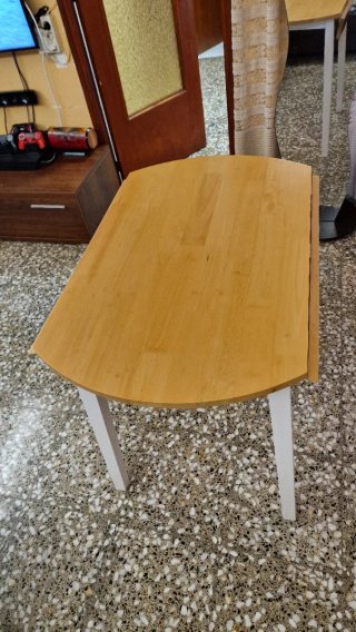 Mesa redonda plegable madera
