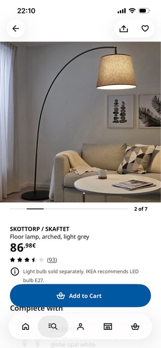 Lámpara de pie Ikea arqueada