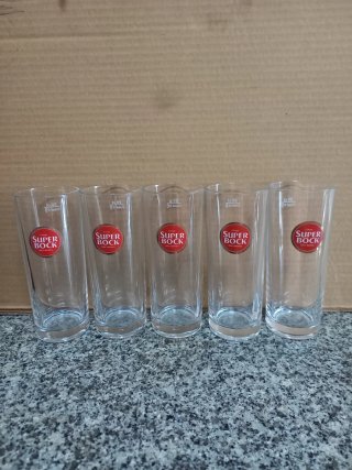 Conjunto 5 Copos Super Bock Vidro Todos  5€