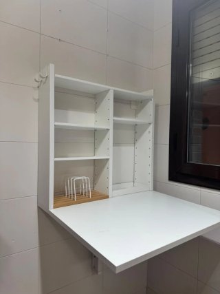 NORBBERG IKEA Mesa plegable de pared blanca café.
