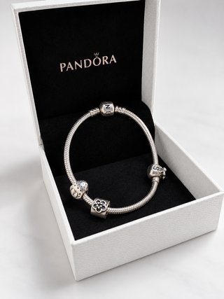 Pulsera Pandora de Plata + 3 Charms