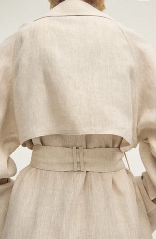 Gabardina Lino  de mango color Beige Talla M nueva