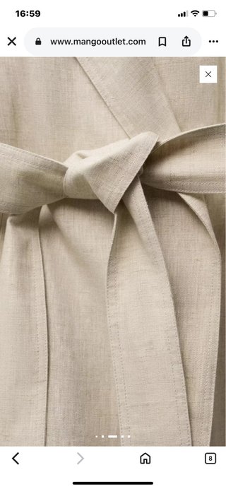 Gabardina Lino  de mango color Beige Talla M nueva