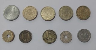 Lote de 10 monedas antiguas españolas