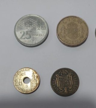 Lote de 10 monedas antiguas españolas