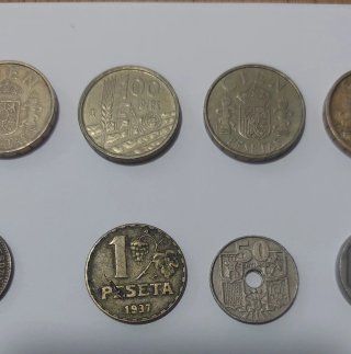 Lote de 10 monedas antiguas españolas