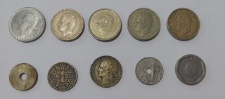 Lote de 10 monedas antiguas españolas