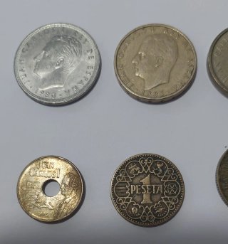 Lote de 10 monedas antiguas españolas