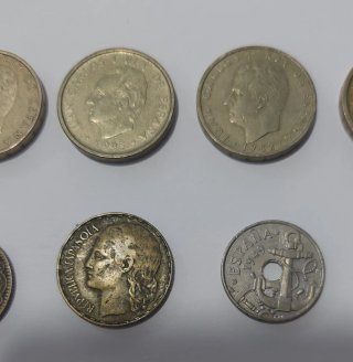 Lote de 10 monedas antiguas españolas